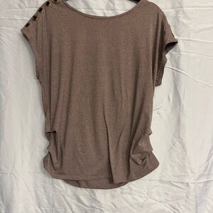 Lavender Women's Top with metal rings shoulder Detail